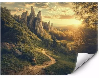 Produktbild von Fototapete Für Die Wand Felsvorsprünge im Sonnenlicht für Wohnzimmer Schlafzimmer Büro 250x175 cm