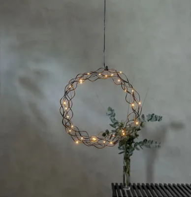 Zdjęcie produktu dla Dekoracja wianek z oświetleniem Led CURLY 30 cm