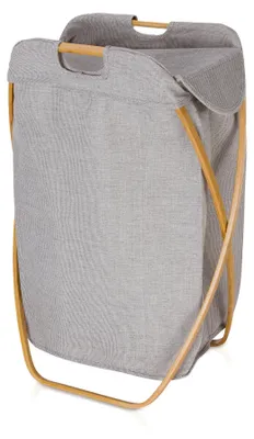 Image de Panier à linge pliable Möve Bamboo Dimensions : 39 x 46 x 66 cm, couleur : gris