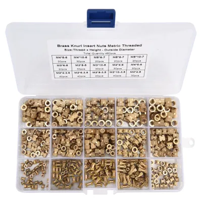 Obrázek produktu pro 460dílná řada kroucených matic s mosazným vnitřním závitem, M2, M3, M4, M5
