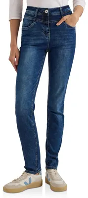 Produktbild von Cecil High Waist Slim Leg Jeans im Slim Fit mid Blue Used wash 32