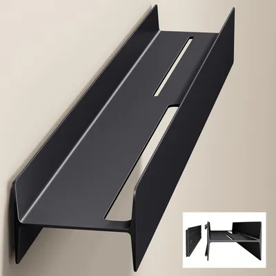 Produktbild von doporro Duschablage ohne Bohren mit Schrauben, 80 cm Badezimmer Organizer und Duschregal, Wandregal aus Aluminiumlegierung, Matt schwarz Reglo-03
