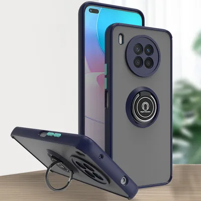 Produktbild von Huawei Nova 8i Hülle, Ring Halter Ständer Matte Transluzent TPU Rahmen Stoßfest Schutzhülle für Huawei Nova 8i Blau