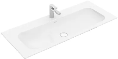 Produktbild von Villeroy&Boch Schrankwaschtisch Finion 1200x500mm 3L Arm mittl HL o ÜL Eckig Stone White C+, 4164C2RW