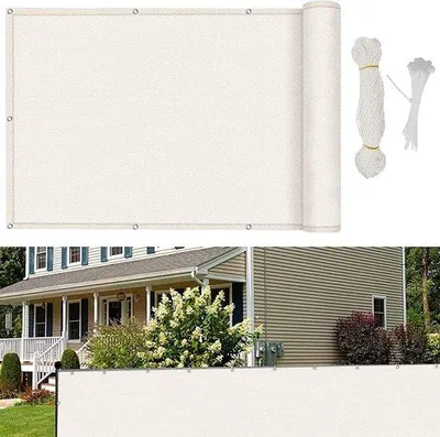 Obrázok produktu pre Balkónová clona – odolná voči UV žiareniu, HDPE – 120 x 350 cm – biela Balkónová strecha – odolná voči UV žiareniu – 120 x 350 cm – biela