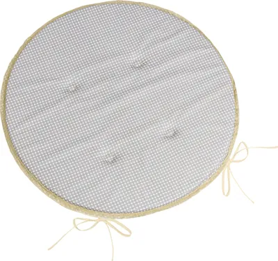 Zdjęcie produktu dla Poduszka Adéla okrągła gładka - średnica 40 cm - szara, biała
