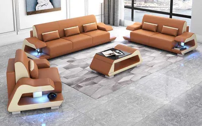 Produktbild von Sofagarnitur Sofa Braun Set 3+2+1 JVmoebel