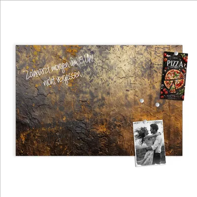 Produktbild von Magnettafel 90x60cm Pinnwand Whiteboard beschreibbar - Golden Texture