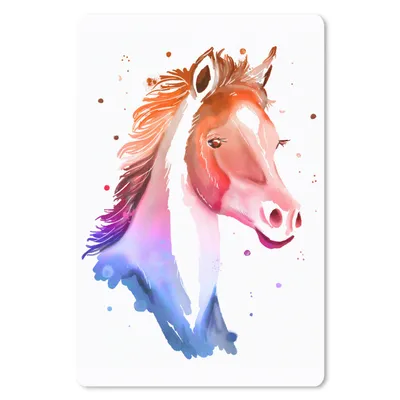 Produktbild von MuchoWow® Mauspad Mousepad Pferd - Rot - Rosa - Mädchen - Kinder - Mädchen 40x60 cm - Mousepads - Maus Mat - Pad - Mausunterlage - Schreibtisch Accesoire