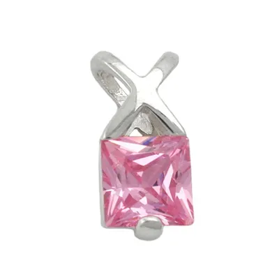 Produktbild von Anhänger 13x6mm Zirkonia pink Silber 925 pink 13x6x4mm