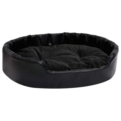 Produktbild von vidaXL Hundebett Schwarz 90x79x20 cm Plüsch und Kunstleder