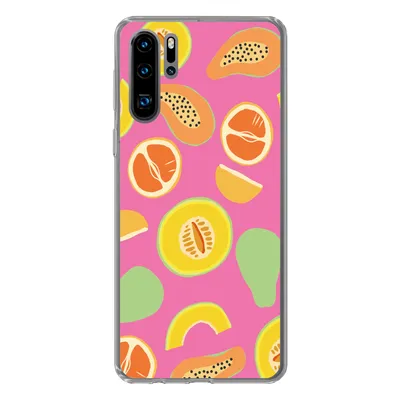 Produktbild von MuchoWow® Handyhülle Schutzhülle Hülle für Huawei P30 Pro Obst - Muster - Rosa Silikon Softcase Handy Hülle - Schutzdeckel
