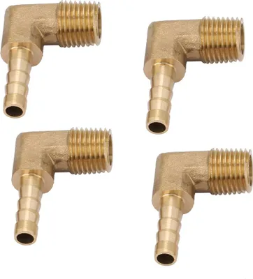 Zdjęcie produktu dla 4 szt. mosiężne kolanko węża z gwintem zewnętrznym złączka G1/4" 6 mm