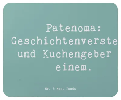Produktbild von Mr. & Mrs. Panda Mouse Pad Spruch Patenoma - Meeresbrise - Geschenk, Geburtstage, Großmutter, mausteppich, Mousepad, Detail, Geschichten, Patenschaft, Familienbindung
