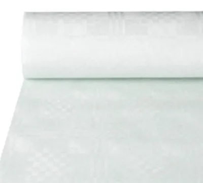 Produktbild von Papiertischtuch mit Damastprägung 50 m x 1 m weiss