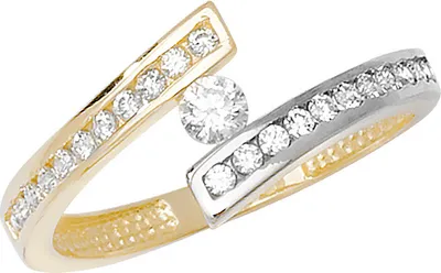 Produktbild von 9 Karat (375) Bicolor Gold Damen - Ring mit Zirkonia, 49 (15.6); TRS11236RSJ