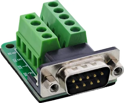 Produktbild von InLine 92501F, Terminal block / D-Sub 9, Schwarz, Grün, Stecker/Buchse, 12/22, 300 V, 10 mΩ