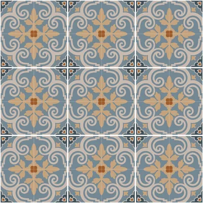 Produktbild von Selbstklebende Fliesenaufkleber für Küche und Bad – 9 Fliesenaufkleber, Azulejos Achilla Design – 9 Aufkleber, 15 x 15 cm