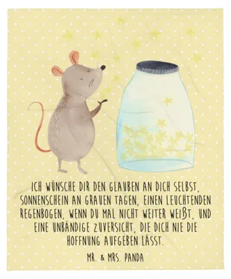 Produktbild von Mr. & Mrs. Panda Plaid Maus Sterne - Gelb Pastell - Geschenk, Sofaüberwurf, Träume, Wohndecke, Schwangerschaft, Decke, Lustige Sprüche, Kuscheldecke, Tagesdecke, Wunsch