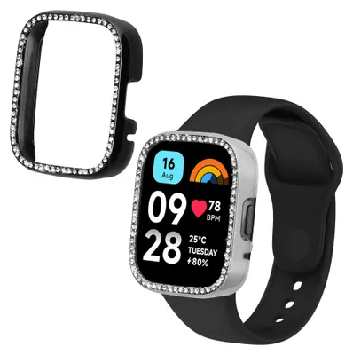 Produktbild von kwmobile 2x Kunststoff Hülle kompatibel mit Xiaomi Redmi Watch 3 Active / Redmi Watch 3 Lite Schutzhülle Schutzrahmen - Glitzer Schutz Zubehör in