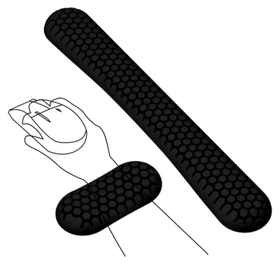 Produktbild von Handgelenkauflage für Tastatur,Weiches Silikonergonomisches Wrist Handgelenkstütze,Ergonomisch Geformt, Ideal für Büroarbeit und Gaming, lindert Schreibmüdigkeit, Schwarz