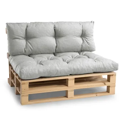 Obrázek produktu pro Polštáře na palety, polštáře na zahradní pohovky, sedáky, N_PPI (sada sedáků 120x80 + opěradlo 120x40, platina)