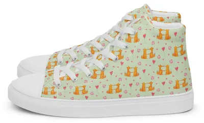 Produktbild von Mr. & Mrs. Panda Sportschuhe Damen Füchse Liebe Größe 37 1/2 - Grün - Geschenk, Sneaker, Fox, Retro, Fuchs, Leinenschuhe, Paar, Damenschuhe, Ehefrau