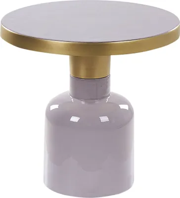 Produktbild von BELIANI Beistelltisch Violett Metall Glänzend und Matt Hoch Rund ⌀ 45 cm T-Form Pilzform Modern Couchtisch für Pflanzen Wohnzimmer Ausstattung