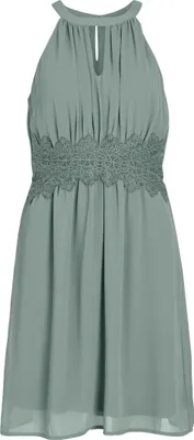 Produktbild von VILA Legeres Abend Dress Kleid mit Neckholder mit Unterkleid Stickerei Design Größe: 38