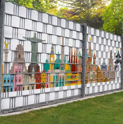 Produktbild von Sichtschutzstreifen Sehenswürdigkeiten Sichtschutz Garten Zaun - Teil2 - 9 Streifen - 250x180cm