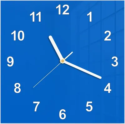Produktbild von Wanduhr aus Glas mit Motiv Blauer Hintergrund II- 30 x 30 cm - inkl. Aufhängesystem