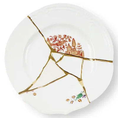 Produktbild von Seletti Teller Kintsugin 1 Dinner Plate Porzellan (27,5cm)