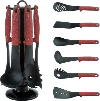 Image de Set d'ustensiles de cuisine 7 pièces Rouge Royalty Line RLU06