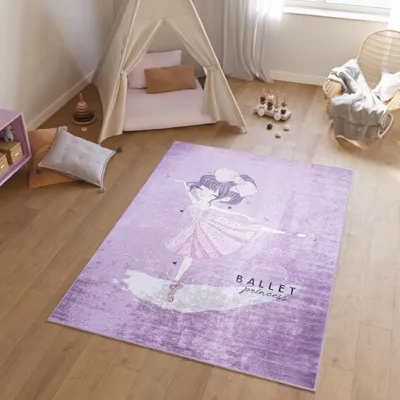 Produktbild von Tapiso Teppich EMMA Modern Kinderzimmer Lila Violett Schlafzimmer 120 x 170 cm