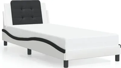 Obrázok produktu pre vidaXL Rám postele bez matraca "Zadar" biela a čierna 100x200 cm Imitácia kože