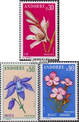 Produktbild von Briefmarken Andorra - Französische Post 1973 Mi 250-252 (kompl.Ausg.) postfrisch Blumen