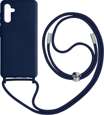Produktbild von Avizar, Soft-Touch NeckShell Hülle Galaxy A54 5G mit Tragekette, Nachtblau
