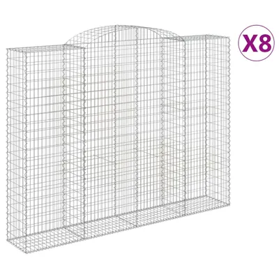 Produktbild von Gabionen mit Hochbogen 8 Stk. 300x50x220/240cm Verzinktes Eisen