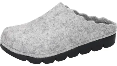 Produktbild von Manitu Damen Hausschuh Filz Wellenkante Profilsohle 320070, Größe:42 EU, Farbe:Grau