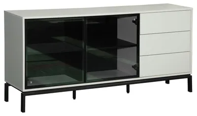 Produktbild von home24 Sideboard - Glas - Schwarz / Kaschmir
