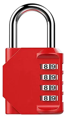 Immagine prodotto di Serratura a combinazione a 4 cifre, reimpostabile, di colore rosso, adatta per armadietti, scatole degli attrezzi, armadi