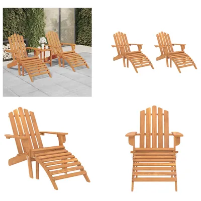 Produktbild von vidaXL Adirondack Gartenstühle mit Fußteilen 2 Stk. Massivholz Akazie - Gartenstuhl - Gartenstühle - Gartenstuhl Holz - Gartenstuhl Massivholz