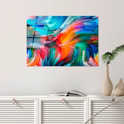 Produktbild von Wallity, UV-266 50 x 70, Dekorative Malerei aus gehärtetem Glas, 100 % gehärtetes Glas, Mehrfarbig, 50 x 70 cm