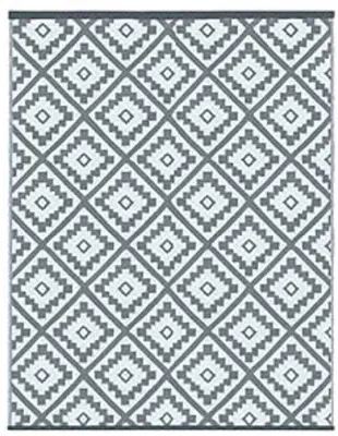 Produktbild von Famanu Außenteppich Grau, geometrisches Muster - 270 x 370 cm