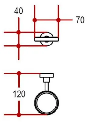 Produktbild von Lineabeta Baketo Einzelwandhalterung aus verchromtem Messing chrom glänzeNd, 52011.29