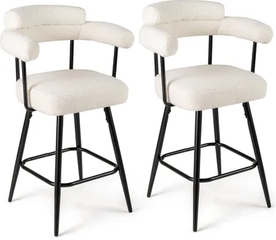 Produktbild von 2-teiliges Set weißer Drehhocker, 360° drehbare Sitze