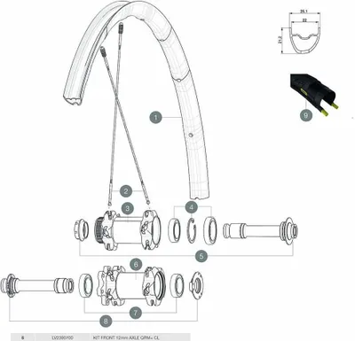 Produktbild von Mavic Qrm+ Cl Vorderradachse Schwarz 12 x 100 mm Schwarz 12 x 100 mm