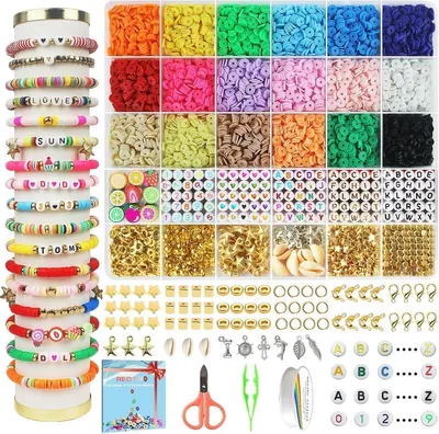 Produktbild von DIY Armband Bastelset – 5100 Perlen & Anhänger – Schmuckset für Mädchen ab 8 Jahren