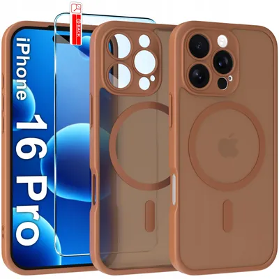 Zdjęcie produktu dla Etui Magnetyczne Matowe Do Iphone 16 Pro |Do Magsafe Trwałe + Szkło