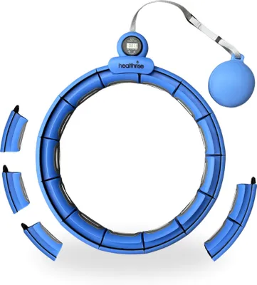 Produktbild von Health Rise Smart Hula Hoop Blau | mit Zähler & Bauchgurt | größenverstellbar | 72 - 129 cm | besonders leise